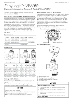 Image of EasyLogic VP225R Valve Installation Instructions