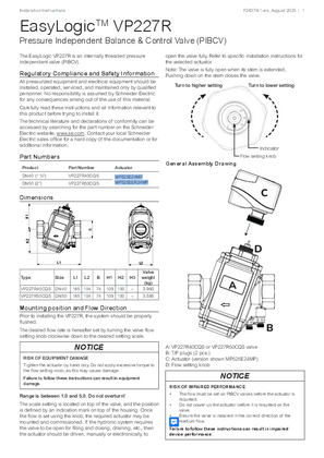 Image of EasyLogic VP227R Valve Installation Instructions