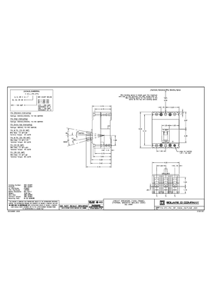 Image of Circuit Breakers 100A Thermal Magnetic Molded Case Technical drawings