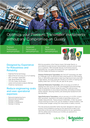 이미지 IAP/IGP/IDP50S (Premium), IAP/IGP/IDP10S (Advanced), IAP/IGP/IDP05S (Value) Performance Pressure Transmitters Datasheet