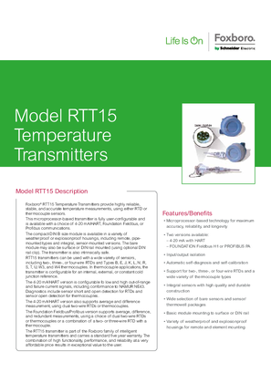 的映像 RTT15 Temperature Transmitter Datasheet