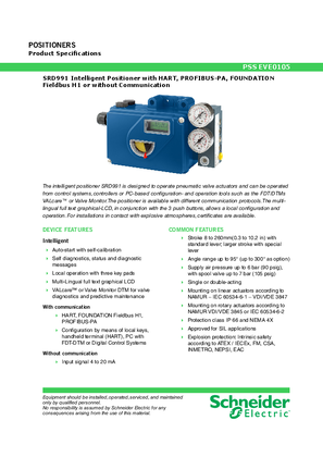 Imagen de Product Specification Sheet SRD991 En