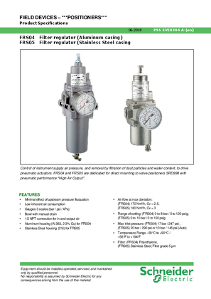 Image of Product Specification Sheet: FRS04/FRS05