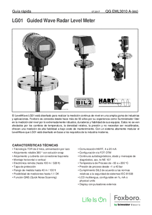 Imagen de LG01 Guided Wave Radar Level Meter - Quick Guide
