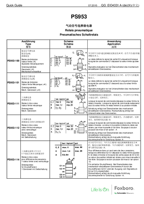 的映像 简要说明 PS953 气动信号选择继电器 气动继电器