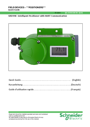Obrázek SRD998 Intelligent Positioner with HART Communication Quick Guide