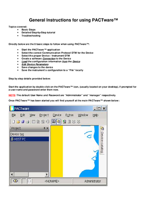 的映像 General Instructions for using PACTware