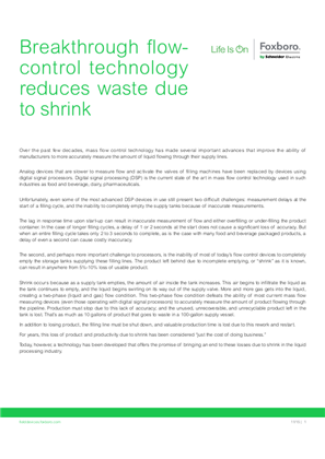 Image of Breakthrough Flow-Control Technology Reduces Waste Due to Shrink