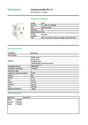 Imagen de Contacto Sencillo 2P+T Orion