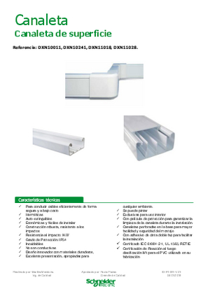 Imagen de Ficha técnica canaleta 100X45