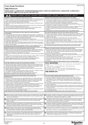 Imagen de ABLP1A... Power Supply Panel Mount, Instruction Sheet (EN)