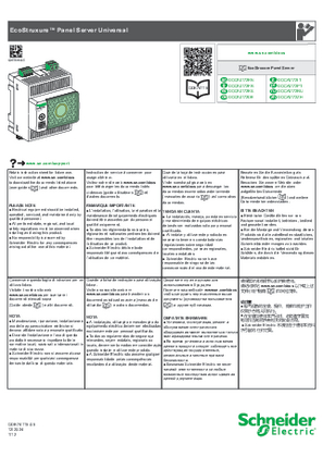 Image of EcoStruxure Panel Server Universal (PAS600 - PAS600T - PAS600L) - HW V1 - Instruction sheet