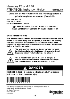 Image of Harmony P6 and FP6 ATEX/IECEx Instruction Sheet