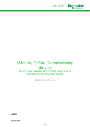 Image of eMobility OnSite Commissioning Service - Statement of work - EVlink Smart Wallbox and Parking connected to EcoStruxure EV Charging Expert