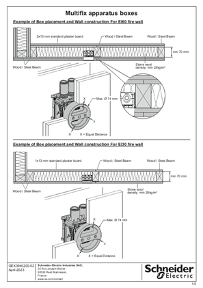 Imagen de Multifix standard apparatus boxes in fire-classified walls EI30 and EI60, Instruction sheet