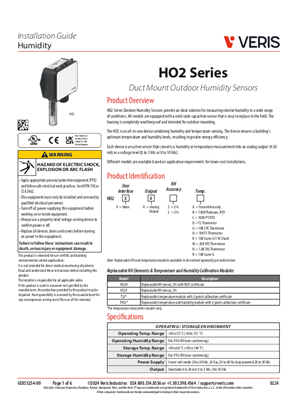 이미지 HO2 Series Outdoor Humidity Sensors - Installation Guide