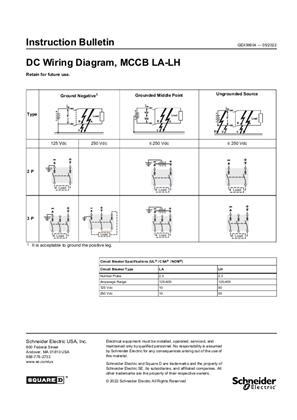 Image of DC Wiring Diagram, MCCB LA-LH