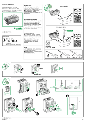 Image de ComPact NSX100-250 - Déclencheurs MicroLogic 2.2, 5.2, 6.2 - Notice de montage
