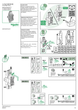 Image de ComPacT NSX100-630, PowerPacT H-J-L - TC Neutro Externe - Notice de montage