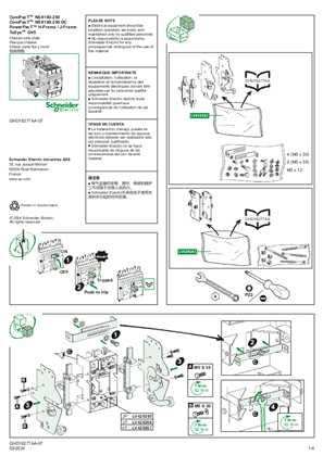 Image de ComPacT NSX100-250, NSX100-250 DC, PowerPacT H-Frame / J-Frame - Flasque châssis - Notice de montage