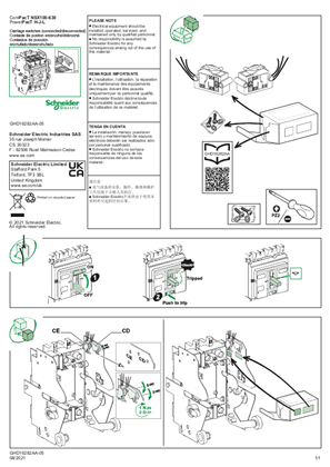 Image de ComPacT NSX100-630, PowerPacT H-J-L - Contacts de position embroché/débroché - Notice de montage