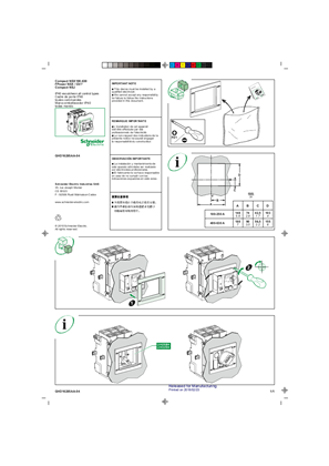Image de Notice dinstallation du cadre de porte IP40 toutes commandes des Compact NSX 100-630, FPower NSX et GV7