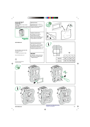 Image de Notice dinstallation du cadre IP40 ampèremètre, module Vigi pour Compact NSX 100-630, FPower NSX et GV7