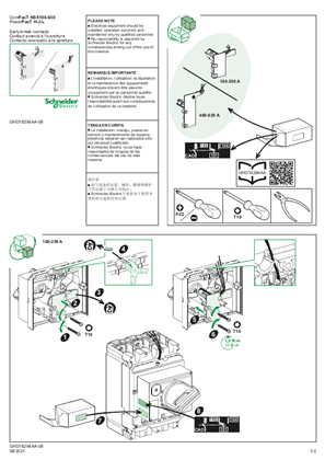 Image de ComPacT NSX100-630, PowerPacT H-J-L - Contact avancé à l'ouverture - Notice de montage