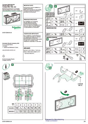 イメージ Mechanical interlock for Mechanical interlock for 2 rot handles, FPower NSX and GV7 - Instruction sheet