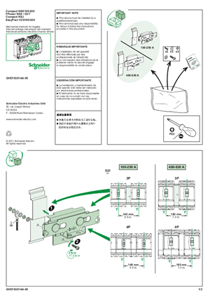 Image of ComPact NSX/NSJ, FPower NSX, GV7 and EasyPact CVS - Mechanical interlock for toggles - Instruction Sheet