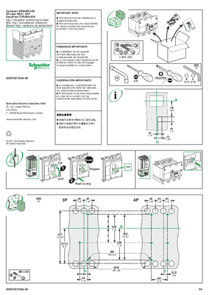 Image of Compact NSX400-630, FPower NSX/GV7, Easypact CVS400-630 - Vigi/Insulation monitoring module - Instruction Sheet