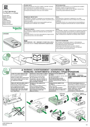 Image of ComPacT NSX100-630, PowerPacT H-, J-, L-Frame - Pocket Battery - Instruction Sheet