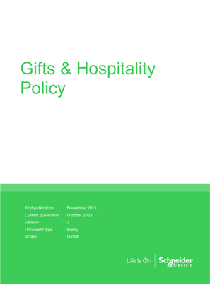 Image of Schneider Electric Gifts and Hospitality policy
