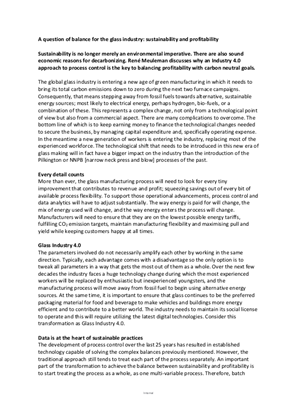Image of A question of balance for the glass industry: sustainability and profitability