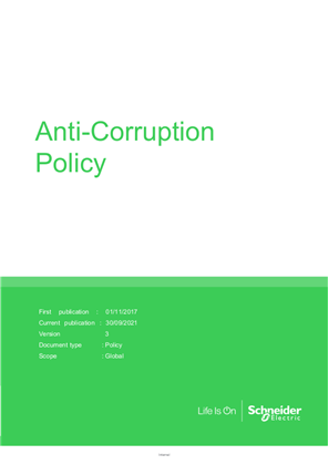 Image of Schneider Electric Anti-Corruption policy