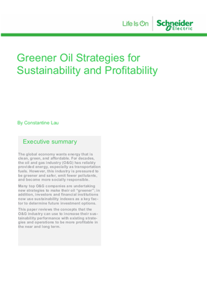 Greener Oil Strategies for Sustainability and Profitability