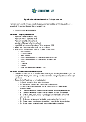 Image of Greentown Labs Application Questions for Entrepreneurs