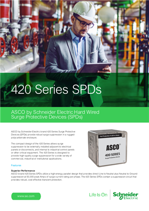 Image of 420 Series SPDs - ASCO by Schneider Electric Hard Wired Surge Protective Devices (SPDs)