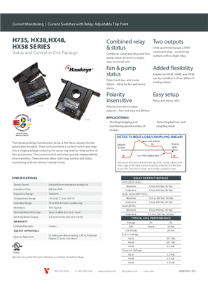 Image of H735, Hx38,Hx48, Hx58 Series Current Switches with Relay - Specification Sheet