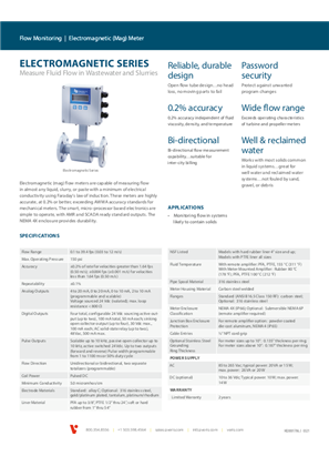 Image of Electromagnetic Series Flow Meter - Specification Sheet