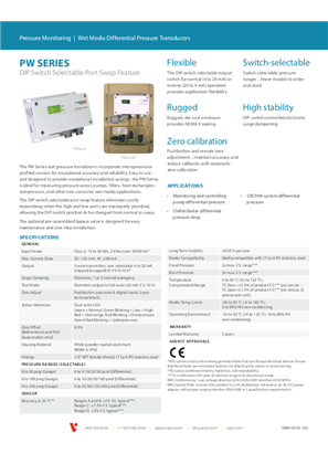 Image of PW Series Wet Media Differential Pressure Transducers - Specification Sheet