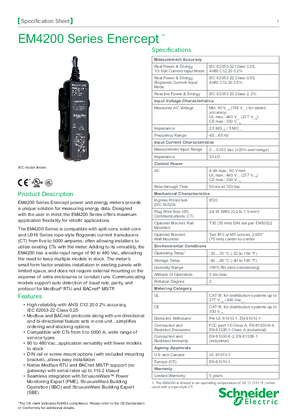 Image of EM4200 Series Enercept Specification Sheet