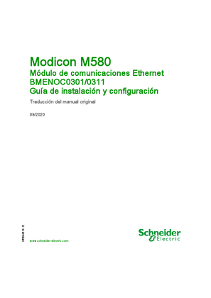 Imagen de Modicon M580 - BMENOC03.1 Módulo de comunicaciones Ethernet, Guía de instalación y configuración