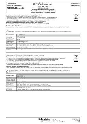 Imagen de XB4BT/BS…EX Emergency stop ATEX, Instruction Sheet