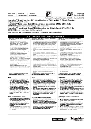 Image of Homeline Dual Function CAFI/GFCI Circuit Breaker Installation Instructions