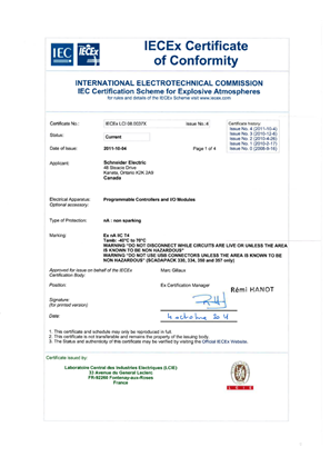 Imagen de IECEx Certificate of Conformity