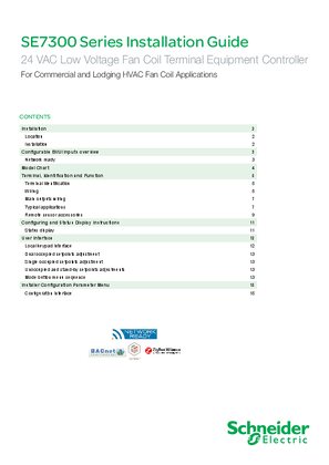 Image of SE7300 Series 24 VAC Low Voltage Fan Coil Terminal Equipment Controller Installation