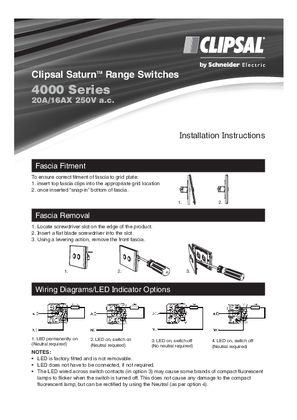 Image of Clipsal Saturn Range Switches 4000 Series 20A/16AX 250V a.c.