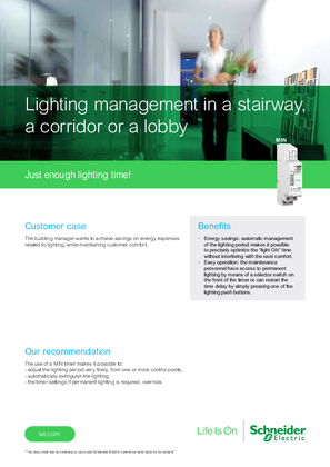 Image of Lighting management in a stairway ,a corridor or a lobby