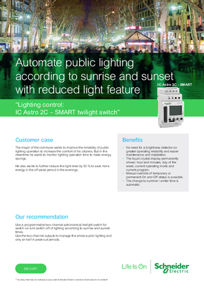 Image of Automate public lighting according to sunrise and sunset with reduced light feature